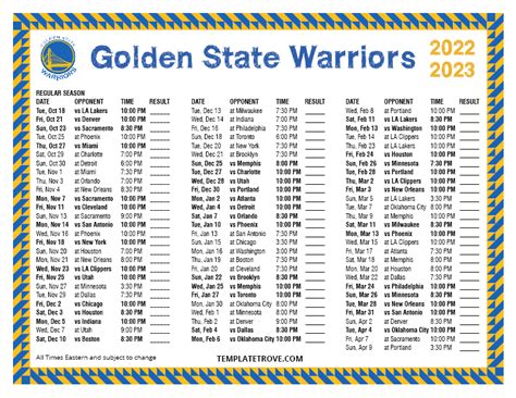 Golden state warriors schedule 2023-24 - Golden State. Warriors. ESPN has the full 2023-24 Golden State Warriors Regular Season NBA schedule. Includes game times, TV listings and ticket information for all Warriors games.